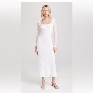 Bardot White Long Sleeve Lace Dress